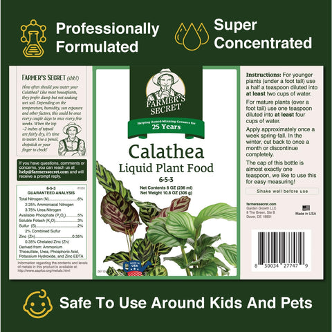 Farmer's Secret Calathea dosing spoon highlights precise application
