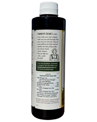 Diluted solution poured along the drip line of a citrus tree