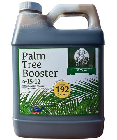 Farmer's Secret palm booster bottle promotes lush growth for palms