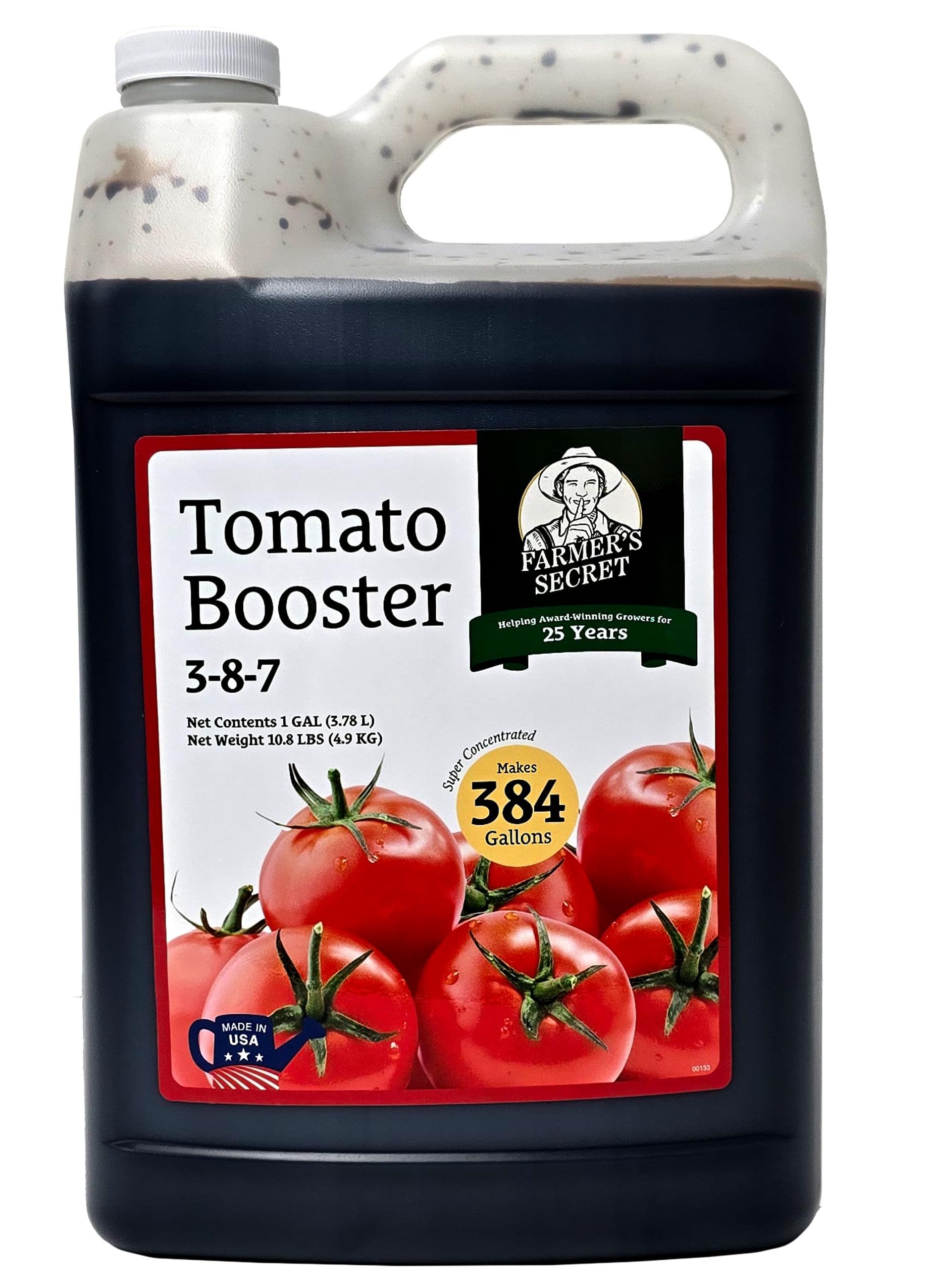 Farmers Secret Tomato Booster bottle cap close-up showing secure reseal for storage