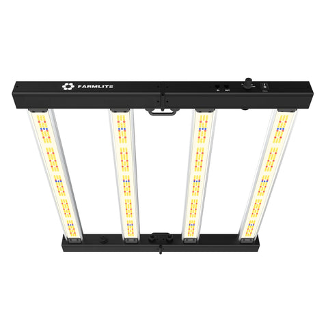 Farmlite grow light daisy-chain setup provides scalable indoor coverage.