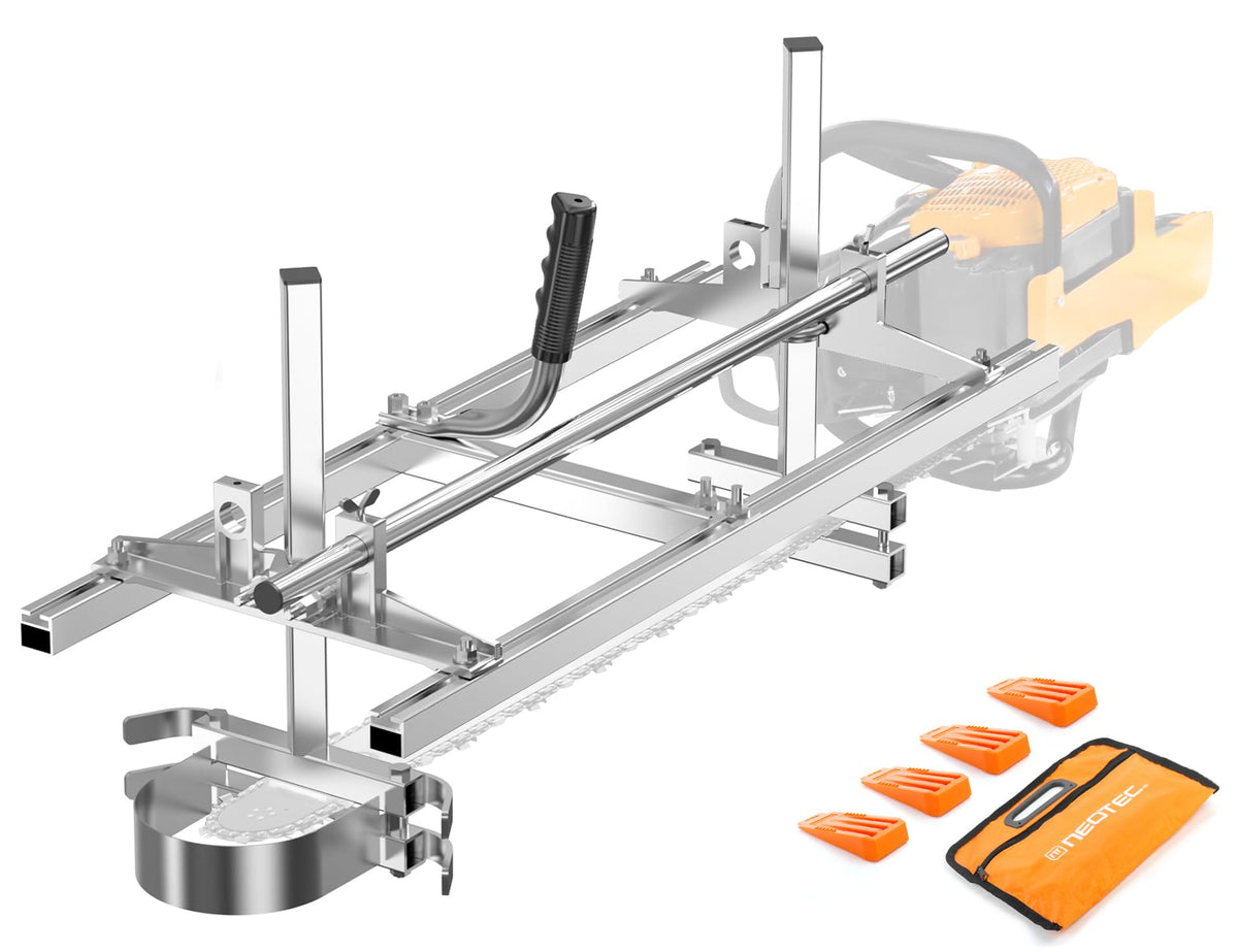 FARMMAC Chainsaw Mill 36-inch cutting capacity enables large-log planking.