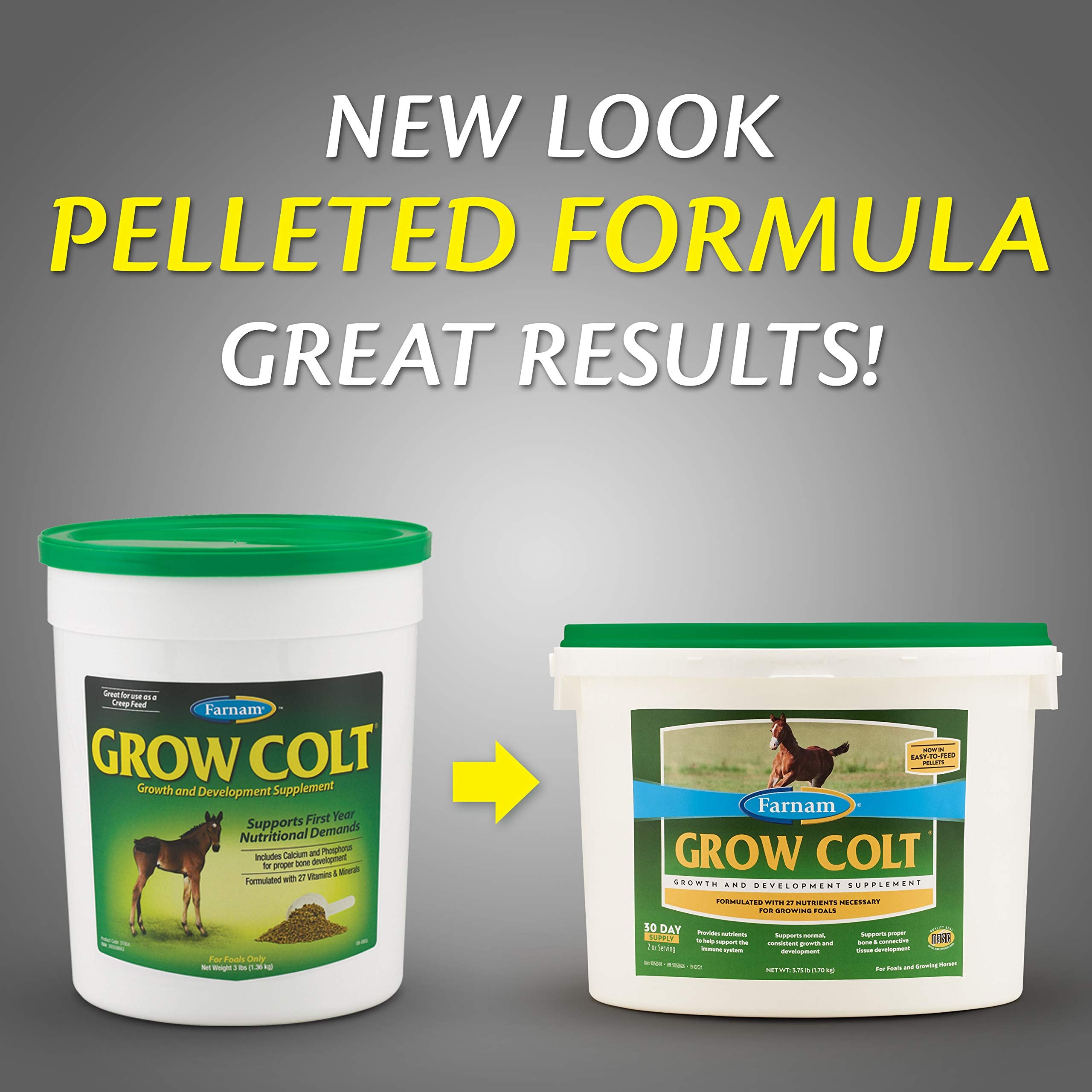Farnam Grow Colt shown with creep feed for suckling foals