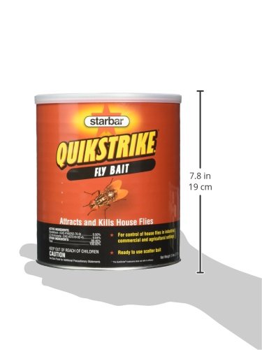 Farnam QuikStrike bait station and paint-on option for targeted fly resting areas.