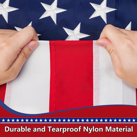 FARQIO leather-tab detail showcases secure mounting for reliable flag display