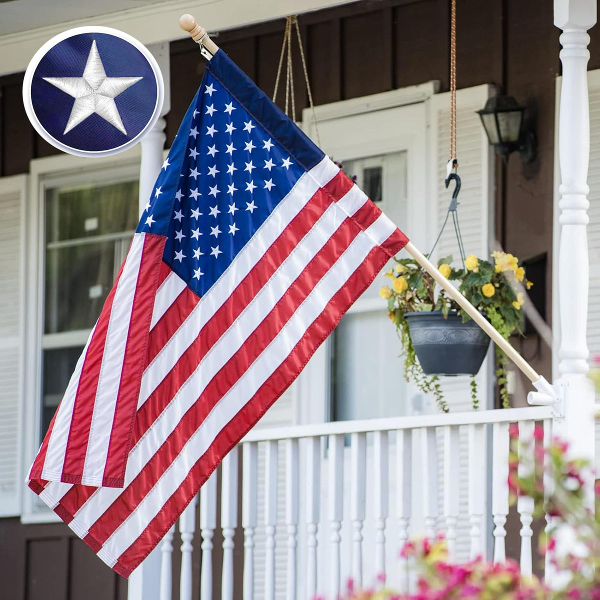 FARQIO 2.5x4 flag sleeve outdoor usage showcases rugged durability for outdoor display