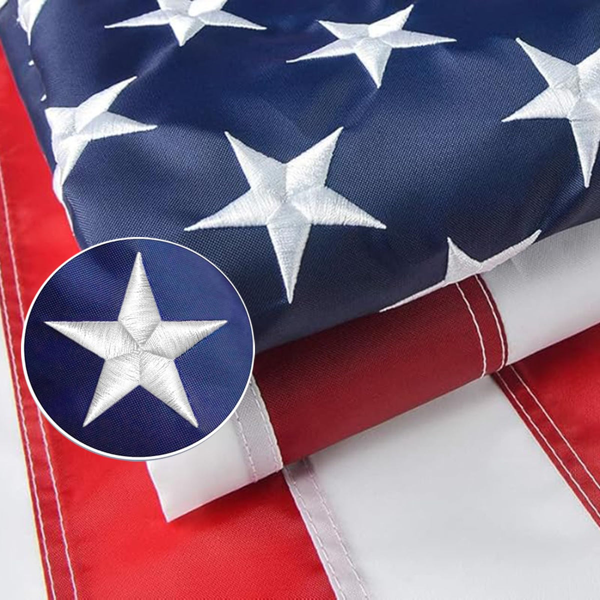 FARQIO US flag 3x5 front view shows rugged 600D nylon for outdoor use.