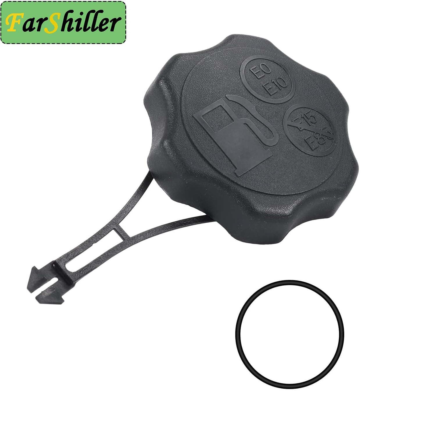 Cap installed on a lawn mower demonstrates quick replacement and secure fit.