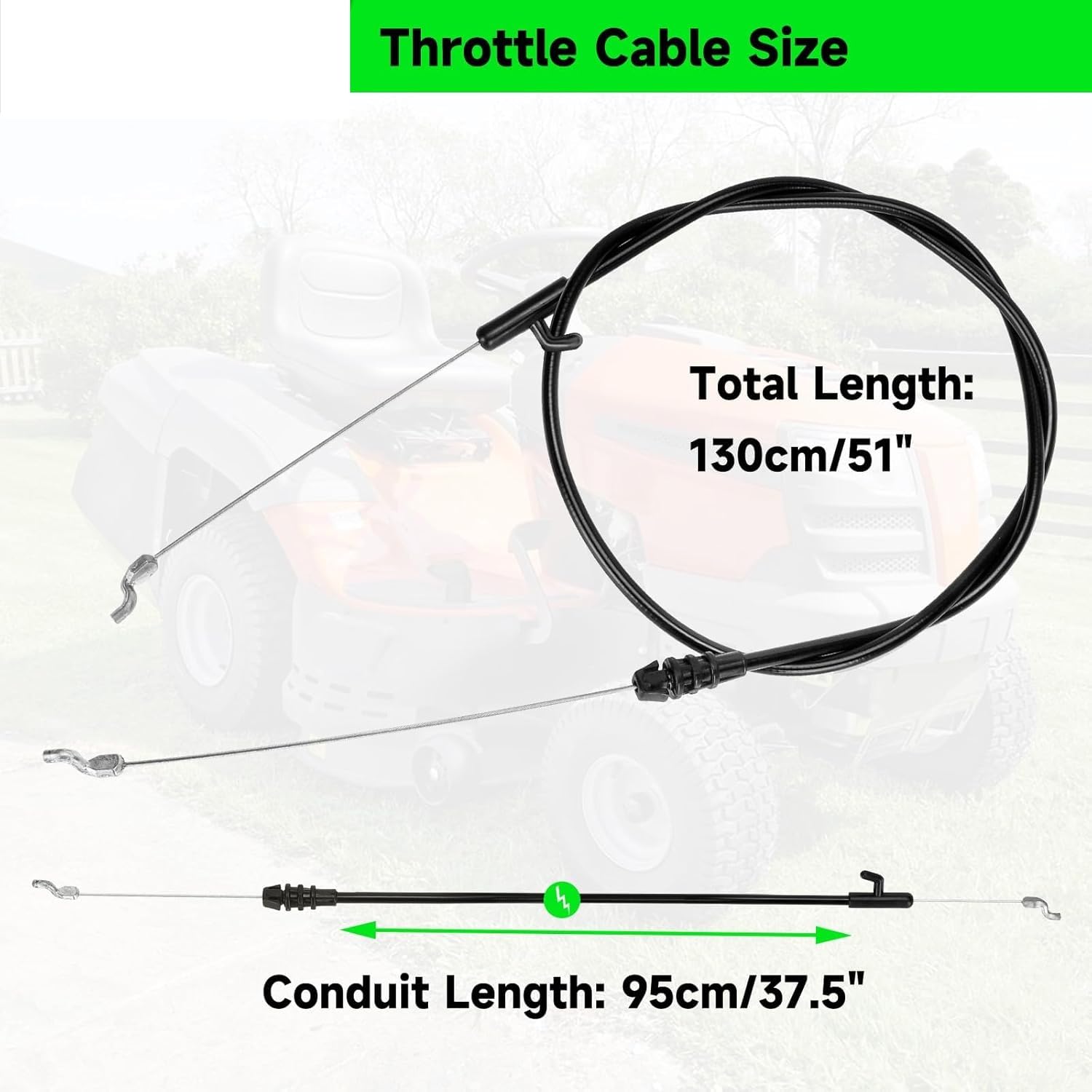 Fascinatte 37.5-inch conduit supports tidy routing inside the mower.