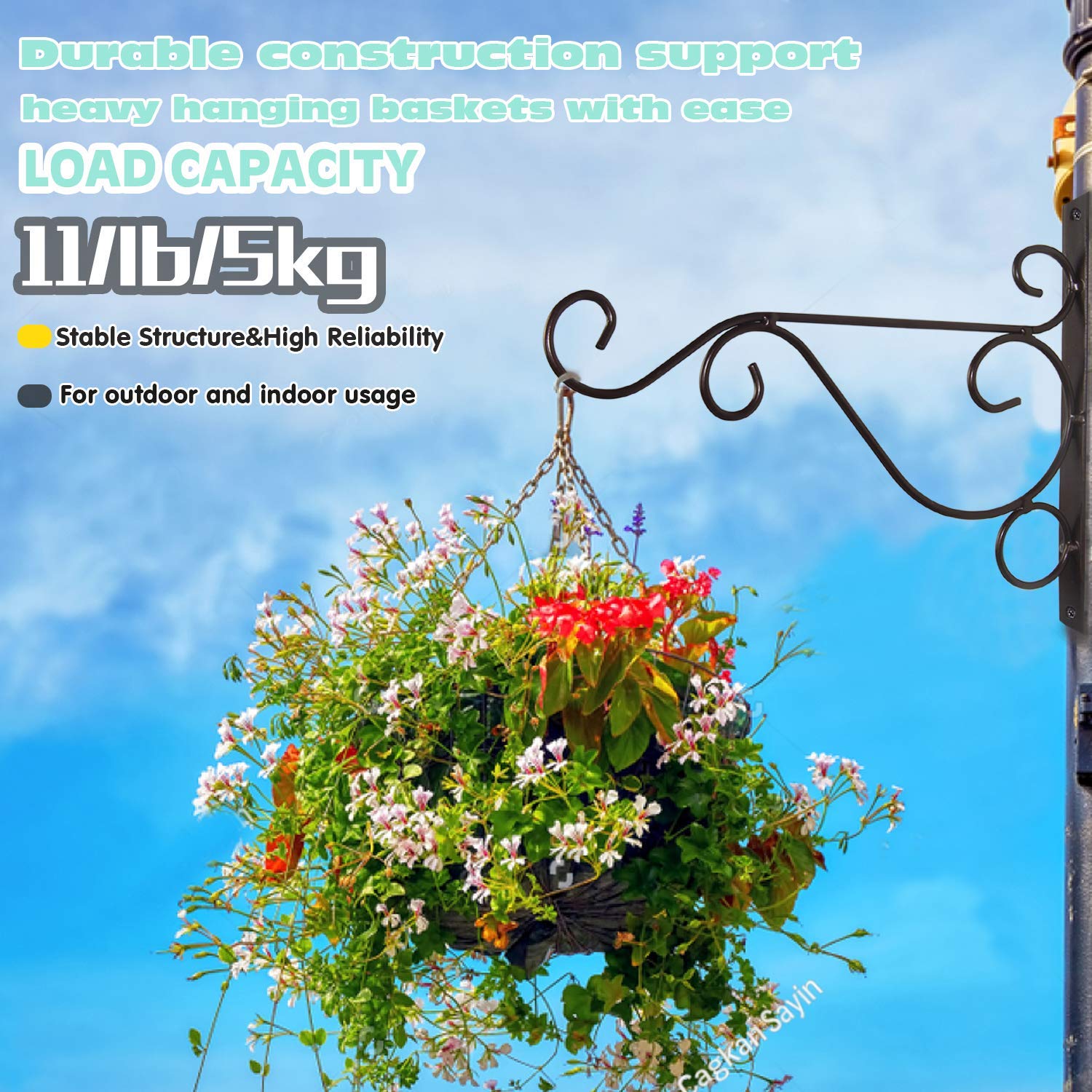 Fashion&cool black plant hanger adds an elegant touch to patio and garden spaces.