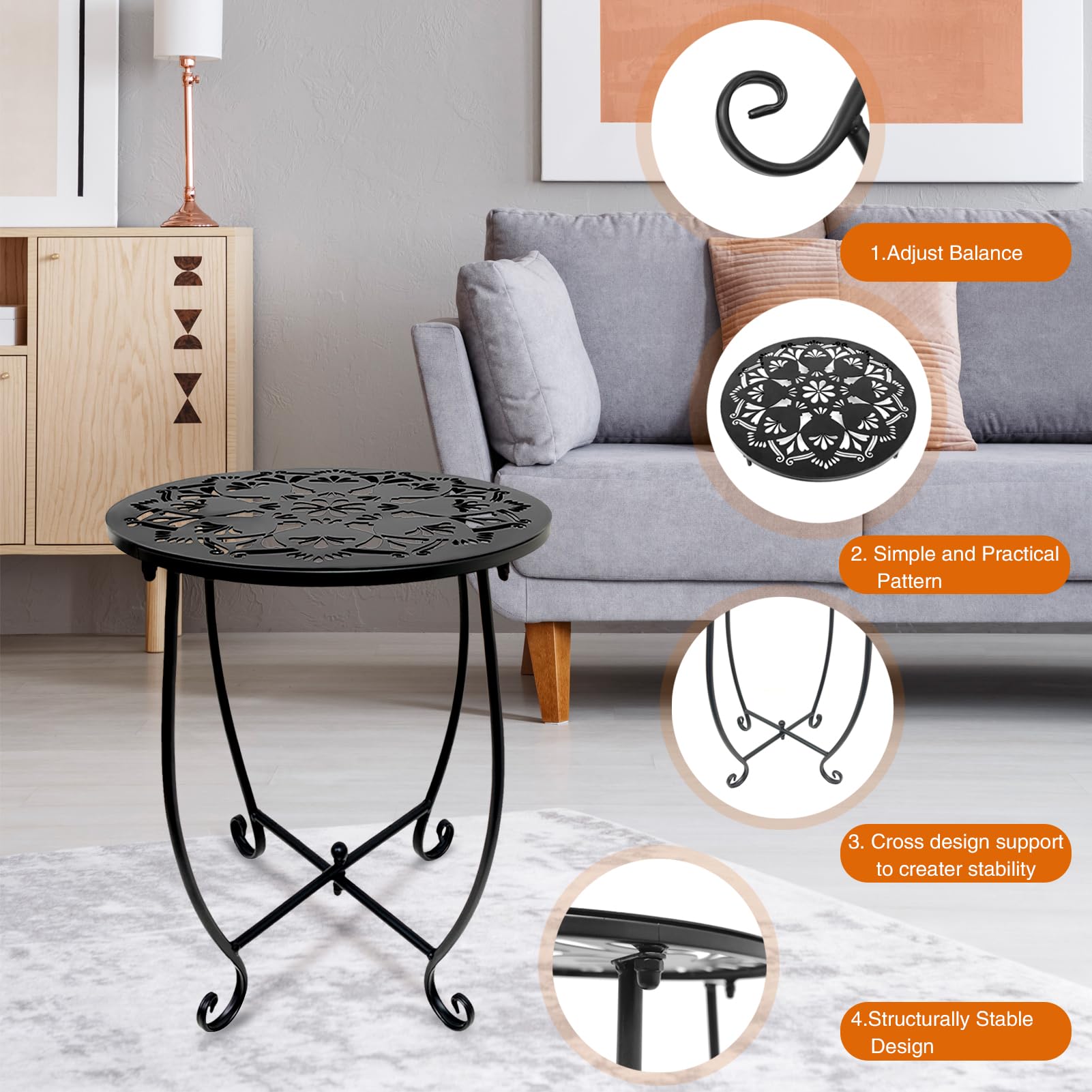 Fashion&cool rust-proof coating keeps patio table durable in all seasons