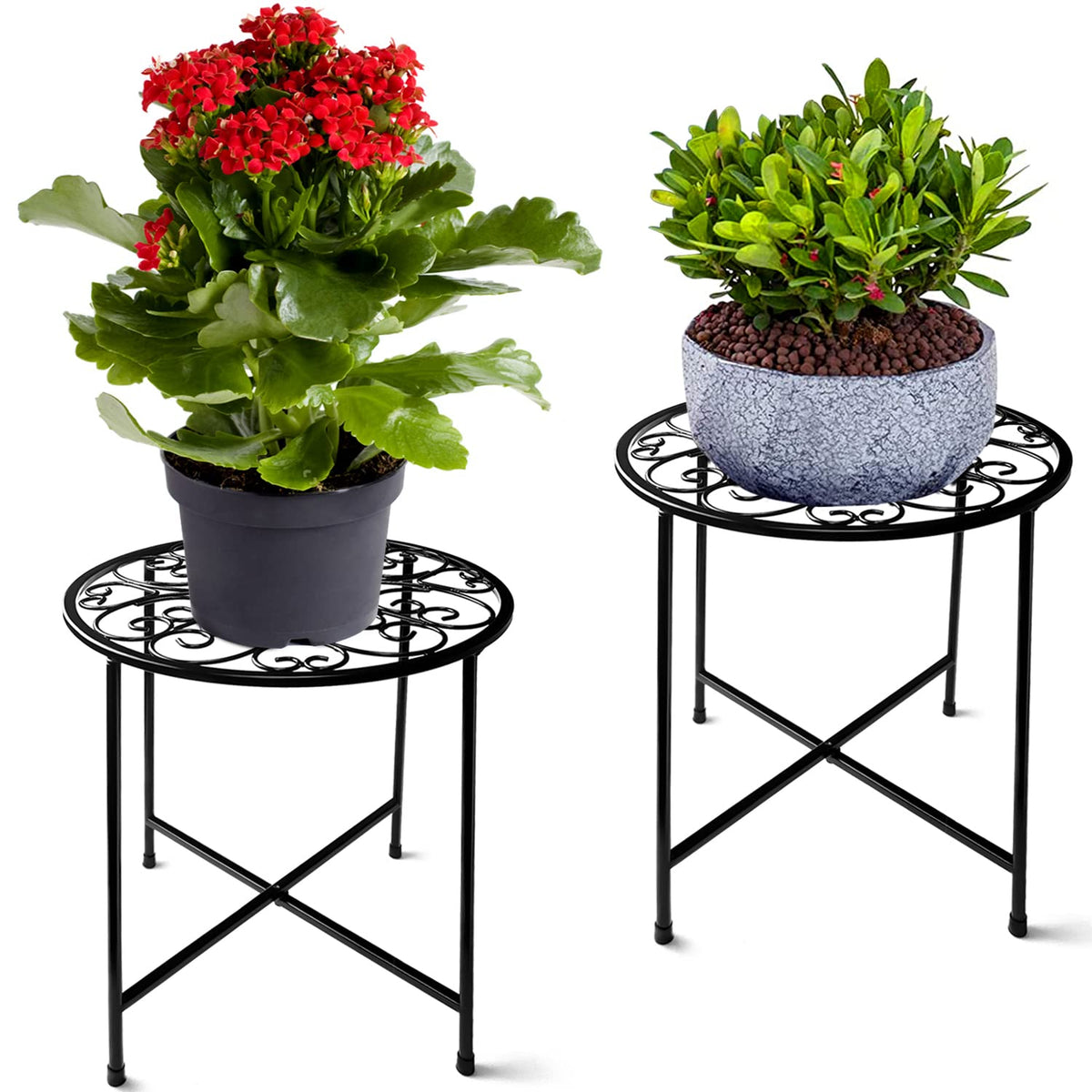 Fashion&amp;Cool plant stand, round top, 15-inch height supports medium pots safely indoors