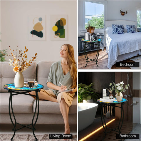 Fashion&cool round side table with scratch-resistant finish for daily outdoor use.