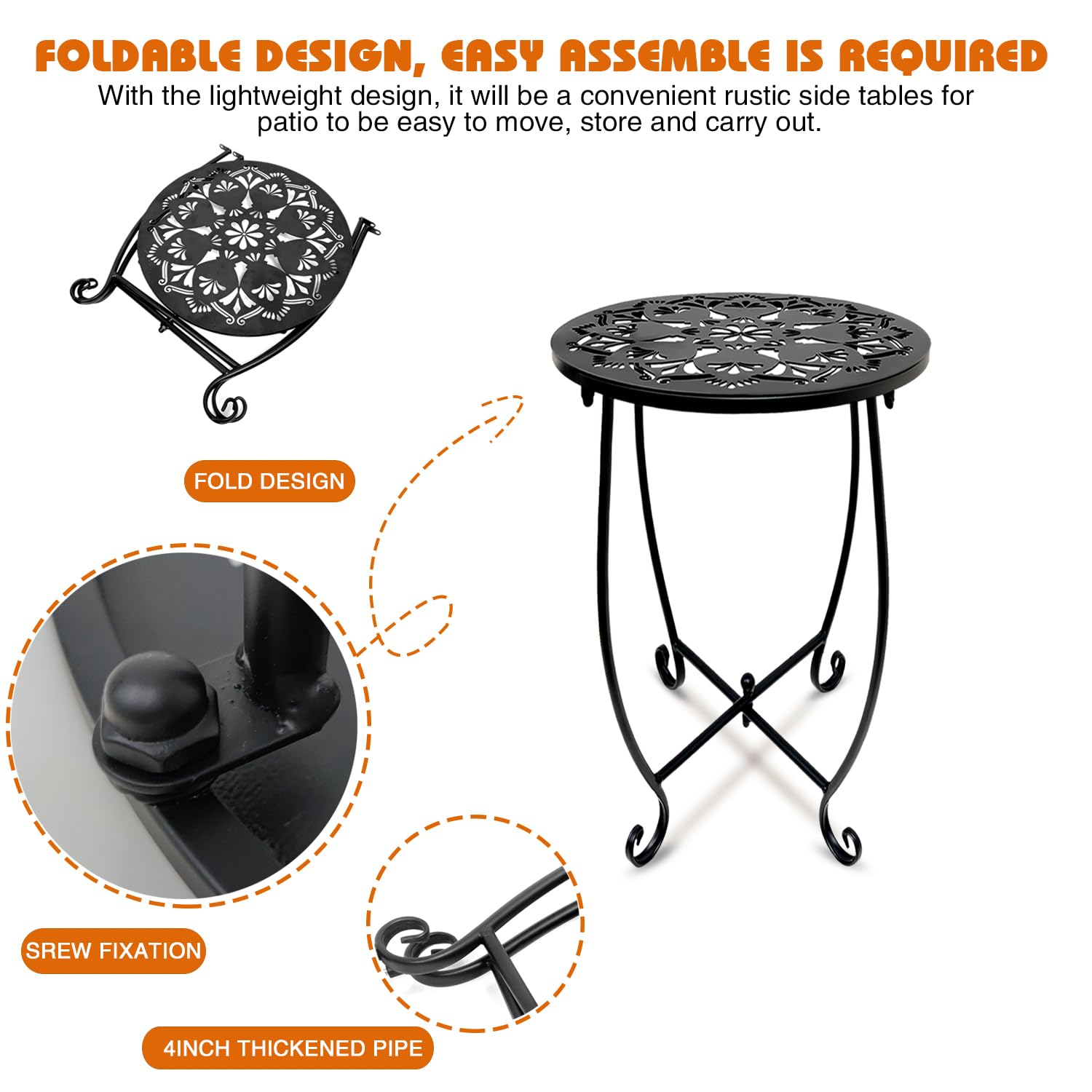 Fashion&cool small round end table at 15 inches fits tight spots