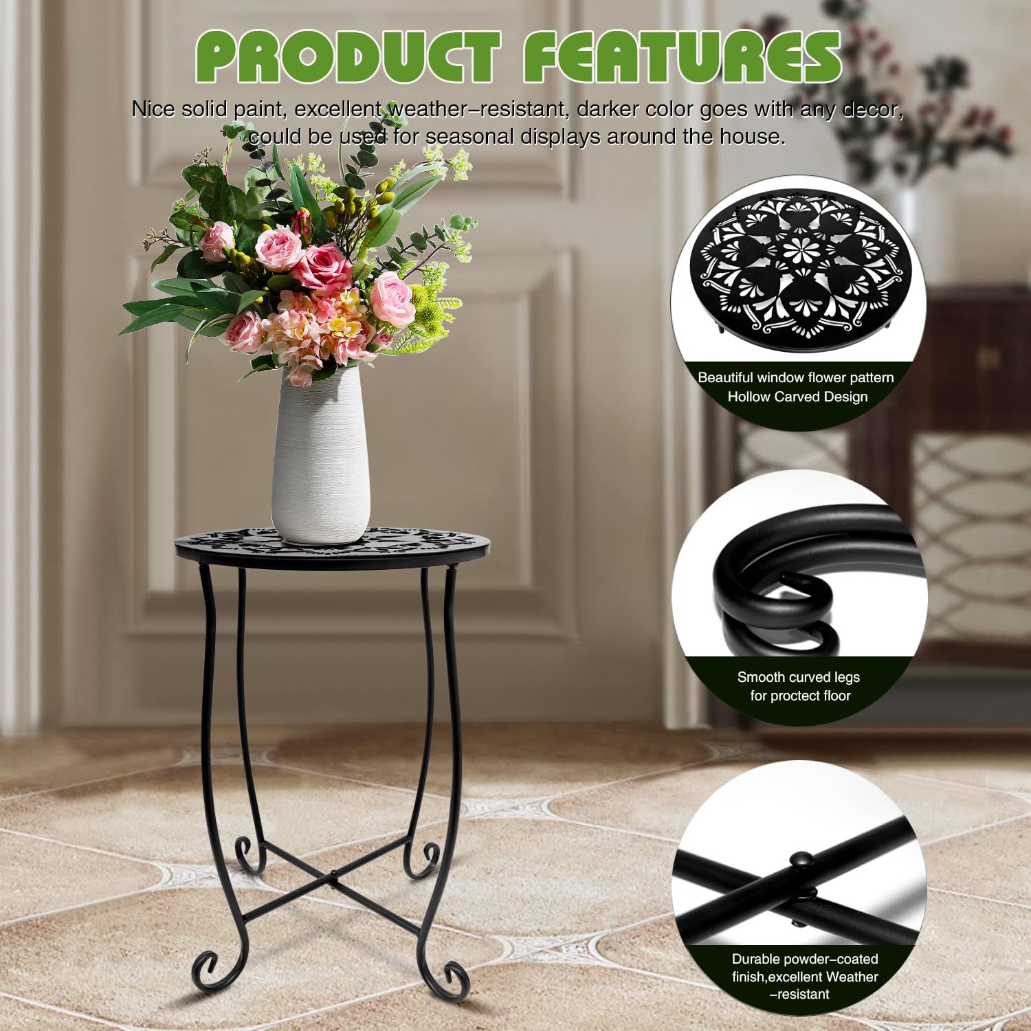 Fashion&cool 11-inch table top fits snugly in small spaces.