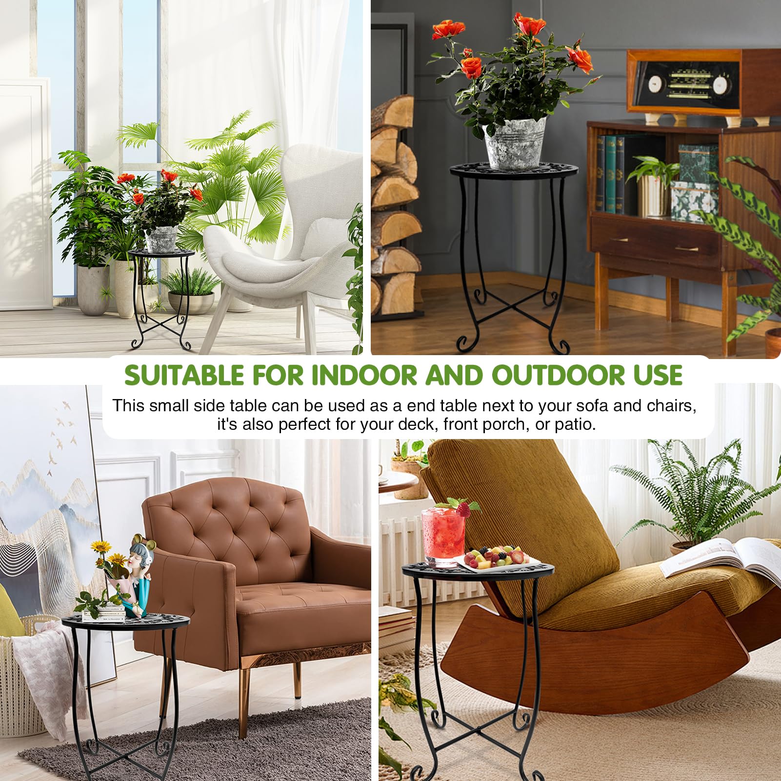 Fashion&cool finish with rust-proof coating keeps outdoor tables looking fresh.