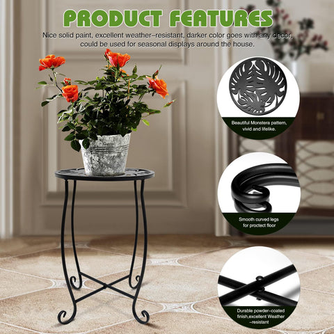Fashion&cool rust-proof coating round table; stable four-leg base for varied surfaces.