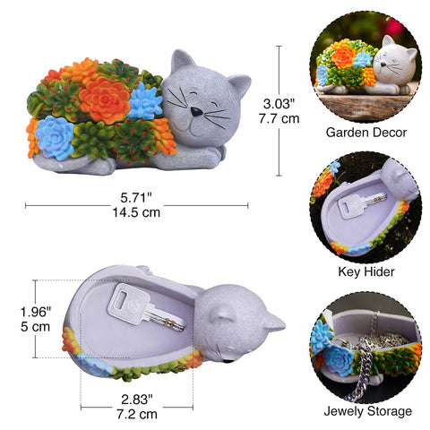 Fashionoda Succulent Key Hider Statue for outdoor decor and key storage.