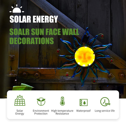 Fashionoda wall hanging sun face in blue adds curb appeal to exteriors.
