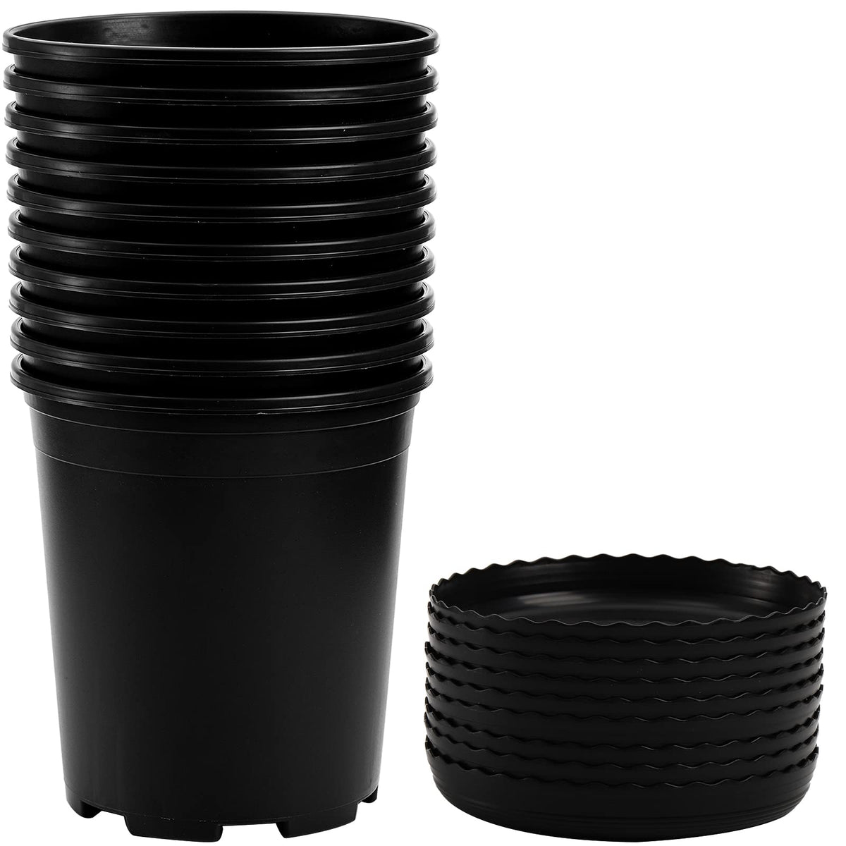 Fasmov 1-gallon nursery pots, sturdy set for seedling starts and reuse.