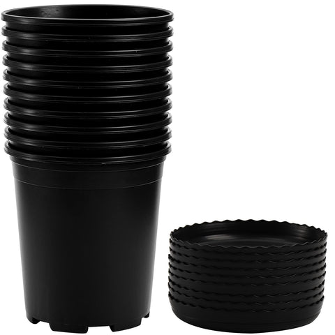 Fasmov 1-gallon nursery pots, sturdy set for seedling starts and reuse.