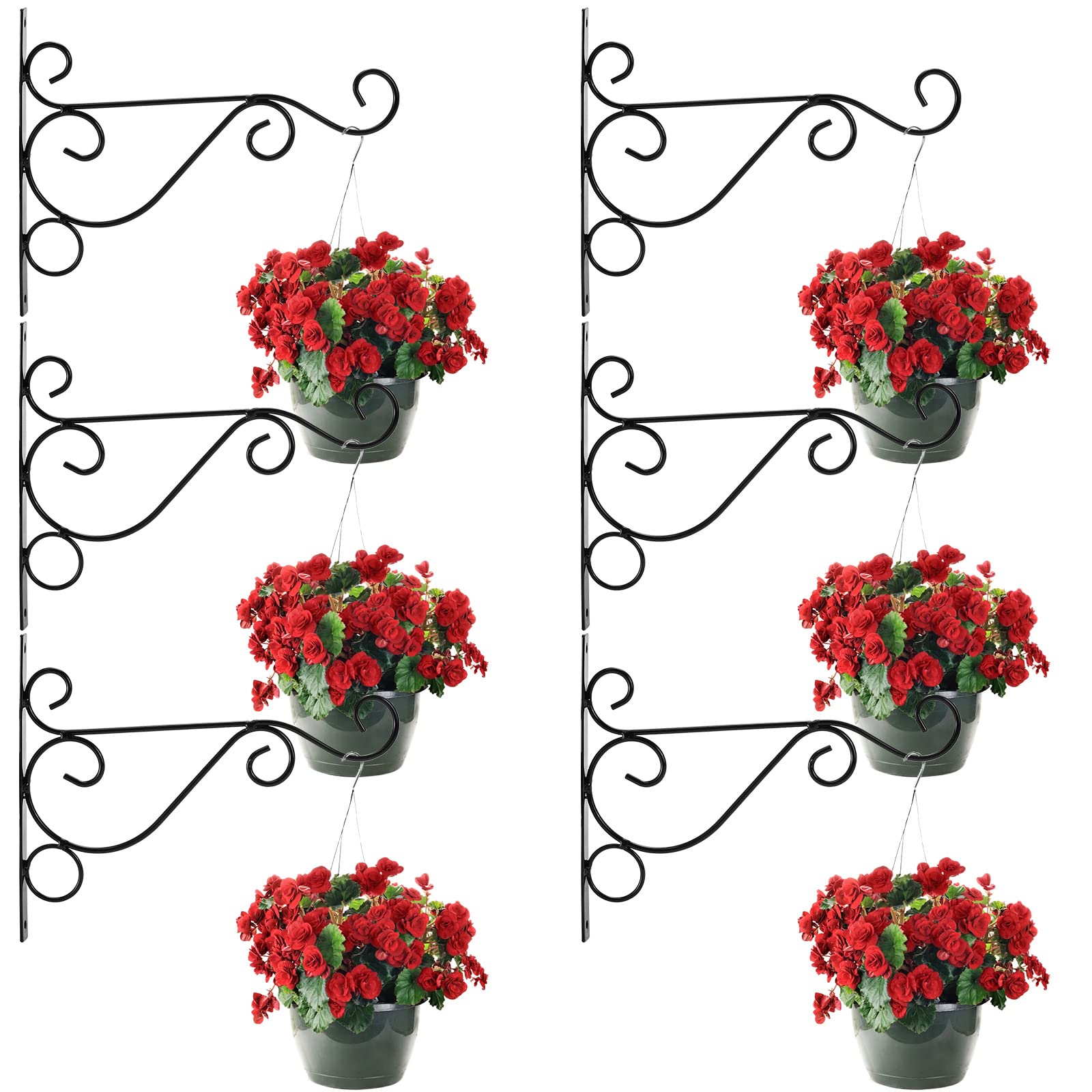 Fasmov 6-pack hanging bracket mounted on wall for sturdy planters.