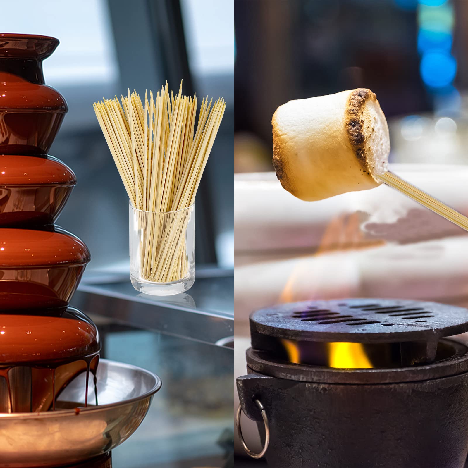 Fasmov bamboo skewers pack supports large gatherings and parties.