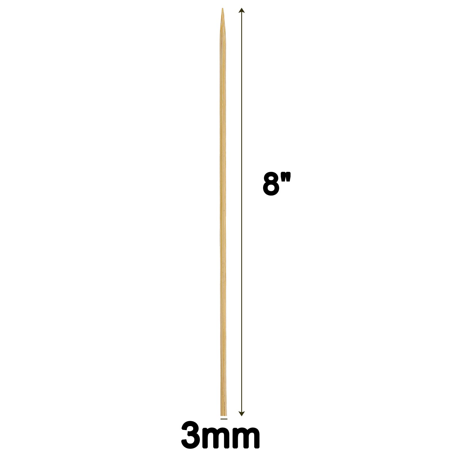 Fasmov bamboo skewers with smooth surface for easy skewering of foods.