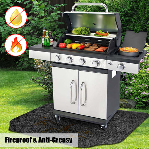 Fasmov easy-clean BBQ mat ready to hose off after use.