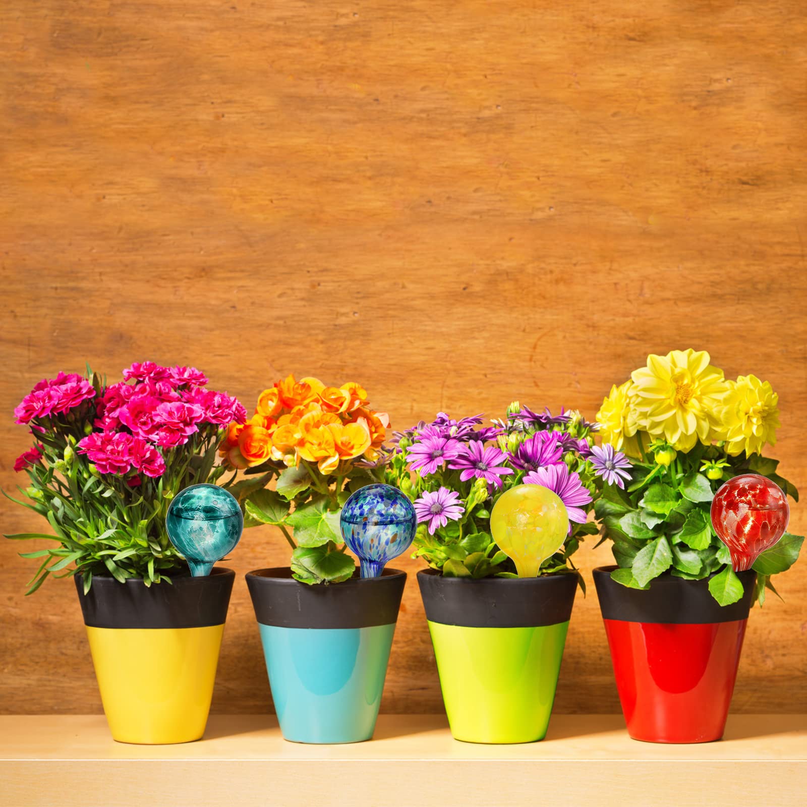 Fasmov glass watering bulbs 2.36-inch diameter for easy plant care.