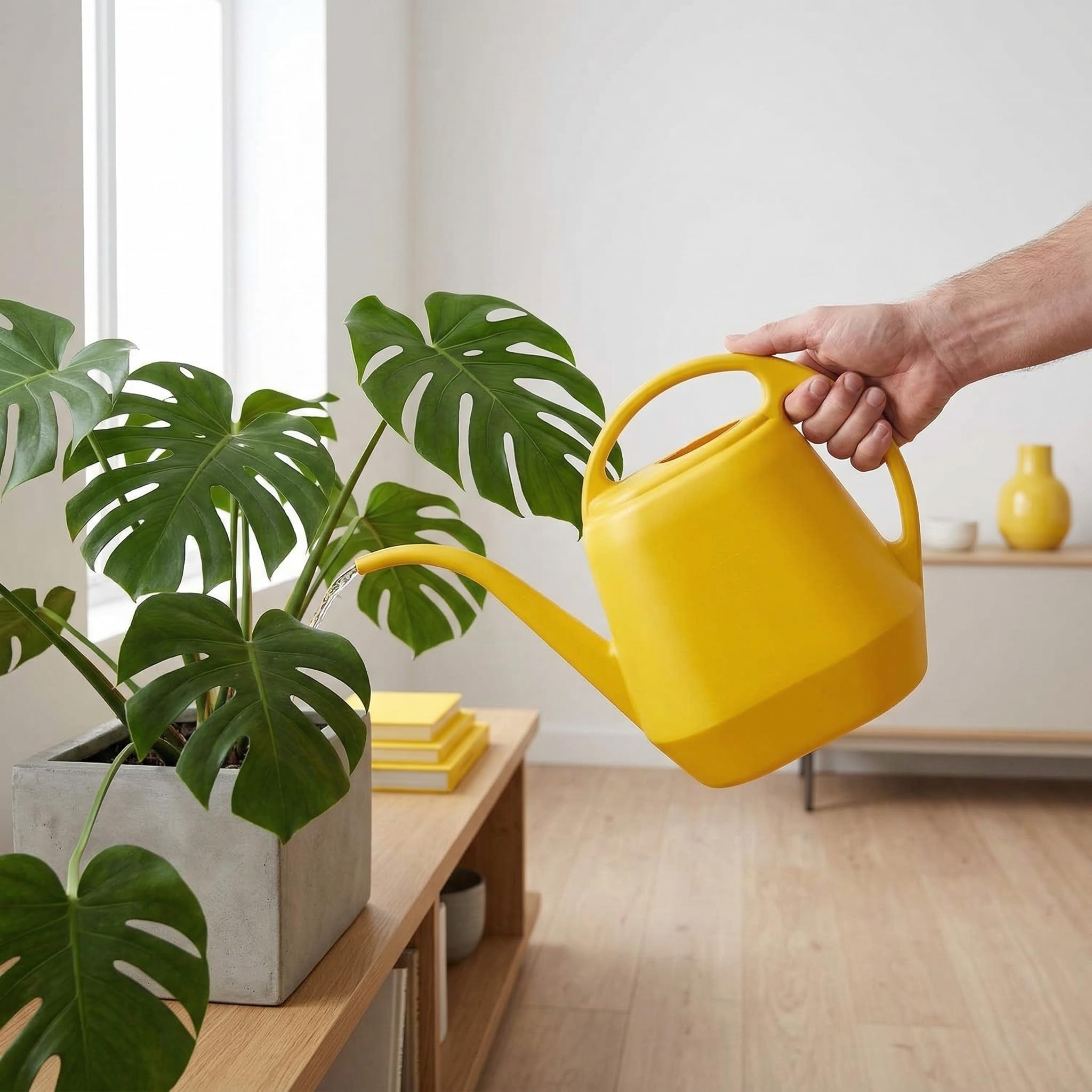 Fasmov large-capacity 1-gallon watering can reduces refills
