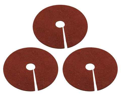 Fasmov rubber mulch ring 24-inch surrounds a tree for weed suppression and root access.