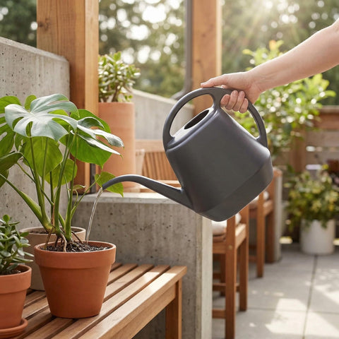 Fasmov grey watering can ideal for indoor plant care and gardening.