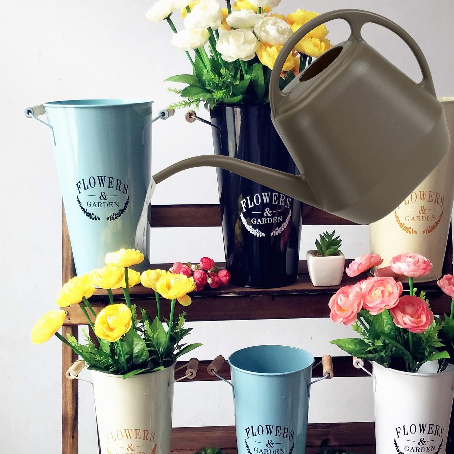 Large 1-gallon capacity reduces refilling during plant care