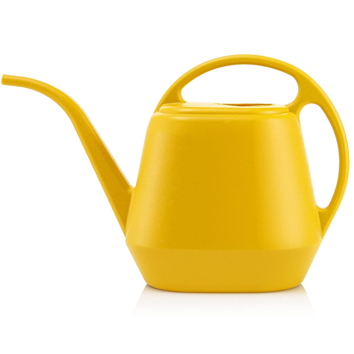 Fasmov 1-gallon yellow watering can with long spout for precise watering