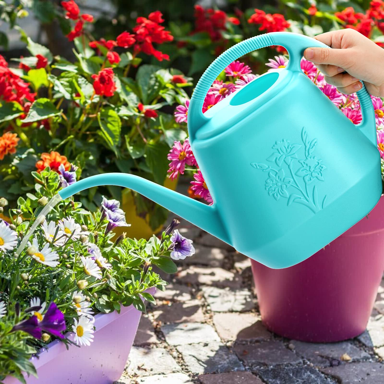 Durable Fasmov watering can for indoor and outdoor plant care.