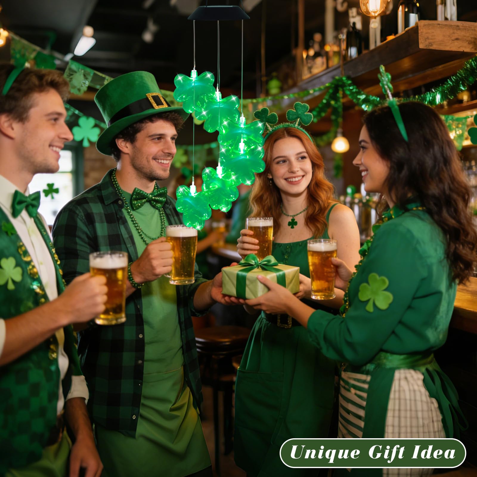 fasohere glow shamrock-lights brighten porches for festive St. Patrick's ambiance