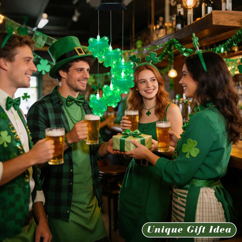 fasohere glow shamrock-lights brighten porches for festive St. Patrick's ambiance