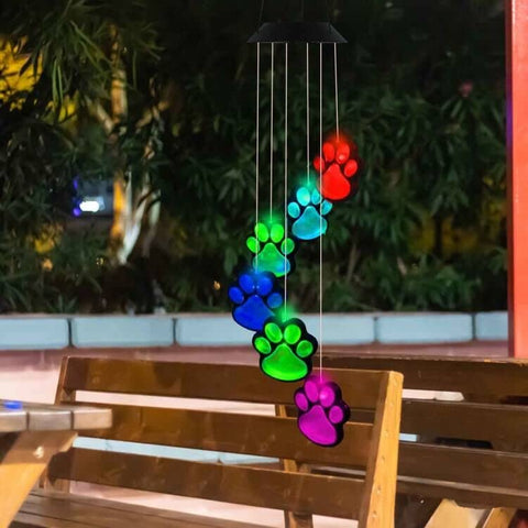 fasohere paw print garden decor, weather resistant outdoor lighting for yard