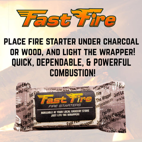 Fast Fire Odorless Fire Starter Cubes compact kit includes safe, portable ignition for BBQs.