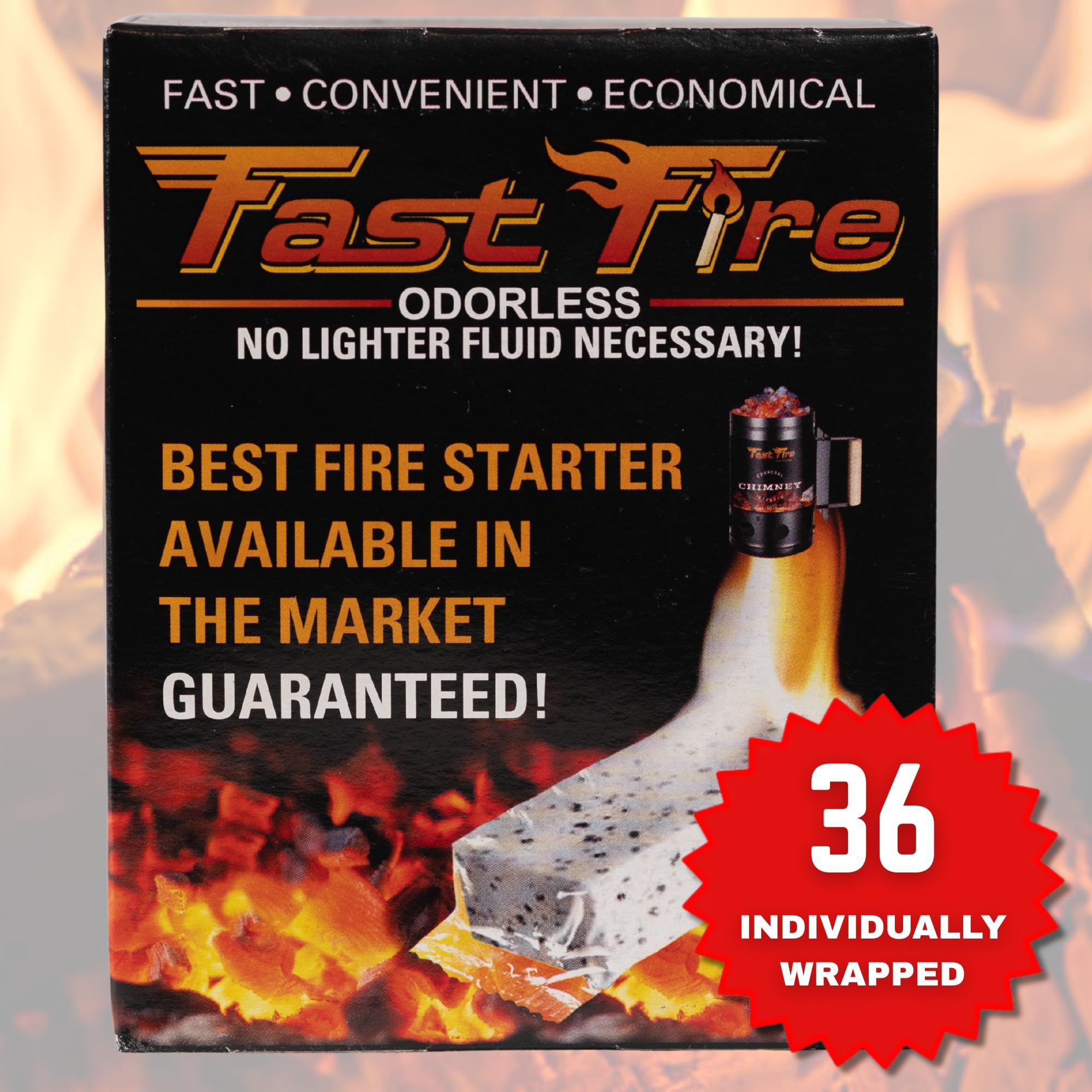 Fast Fire Odorless Fire Starter Cubes no smell design keeps indoor fires clean.