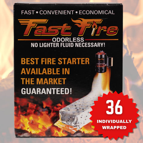 Fast Fire Odorless Fire Starter Cubes no smell design keeps indoor fires clean.