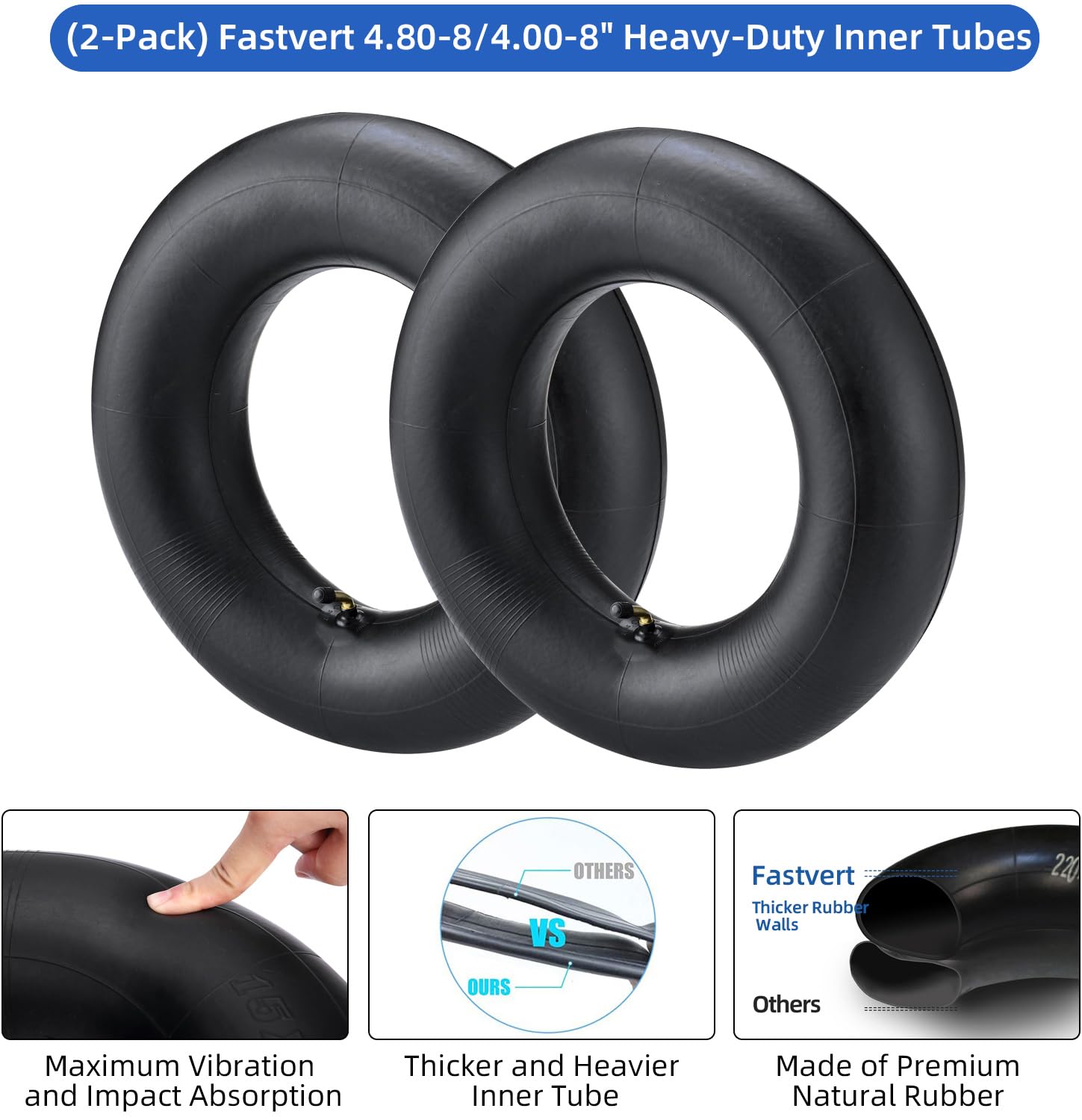 Fastvert natural rubber inner tube offers flexible, durable performance on rough terrain