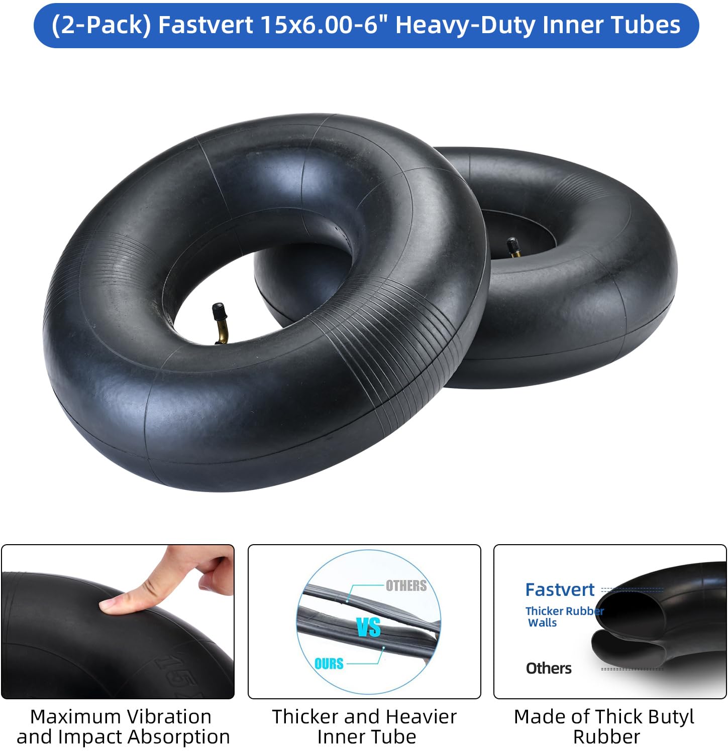 Fastvert thick butyl rubber walls absorb shocks for smoother rides.