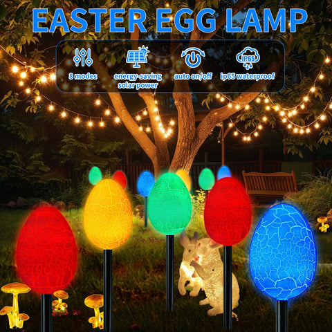 FathiSooc solar panel charging the jumbo Easter eggs for eco lighting