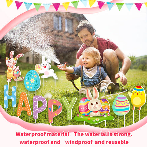 FathiSooc 15 x 8.5 inch signs create prominent Easter accents.