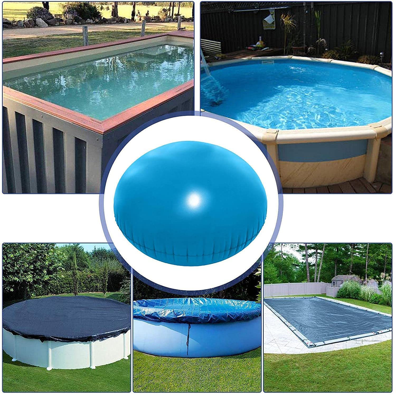 FATIRO water-resistant pillow keeps your pool cover elevated to reduce ice risk.