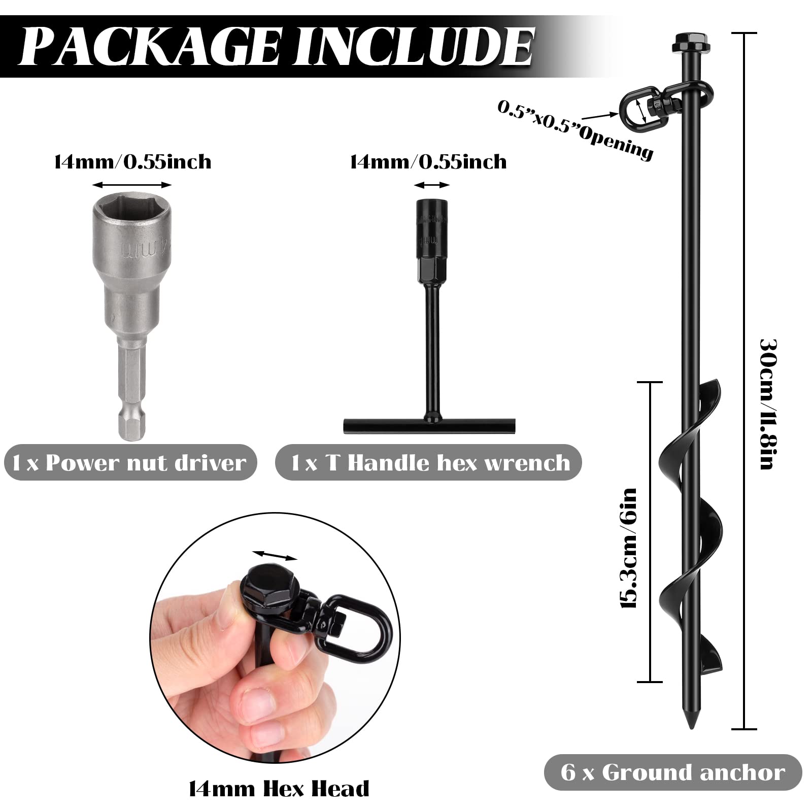 FAURIMMER T-handle wrench enables quick manual installation of stakes.