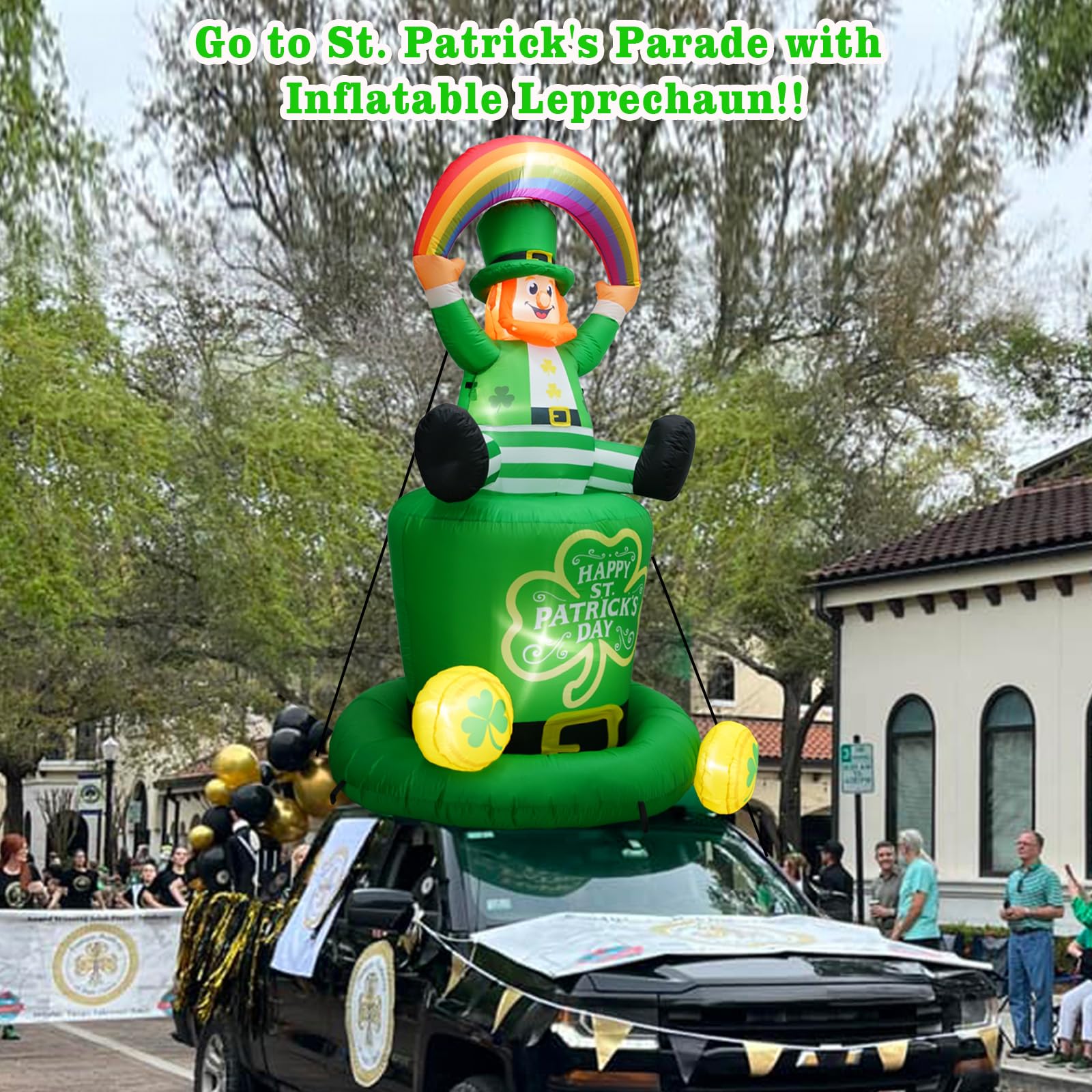 FaveHome 7.1 ft tall St. Patrick's Day inflatable serves as a festive focal point