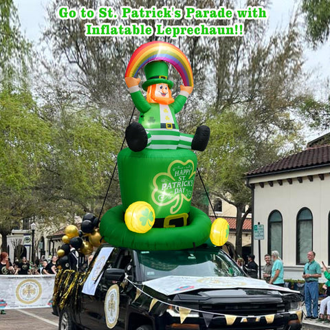 FaveHome 7.1 ft tall St. Patrick's Day inflatable serves as a festive focal point